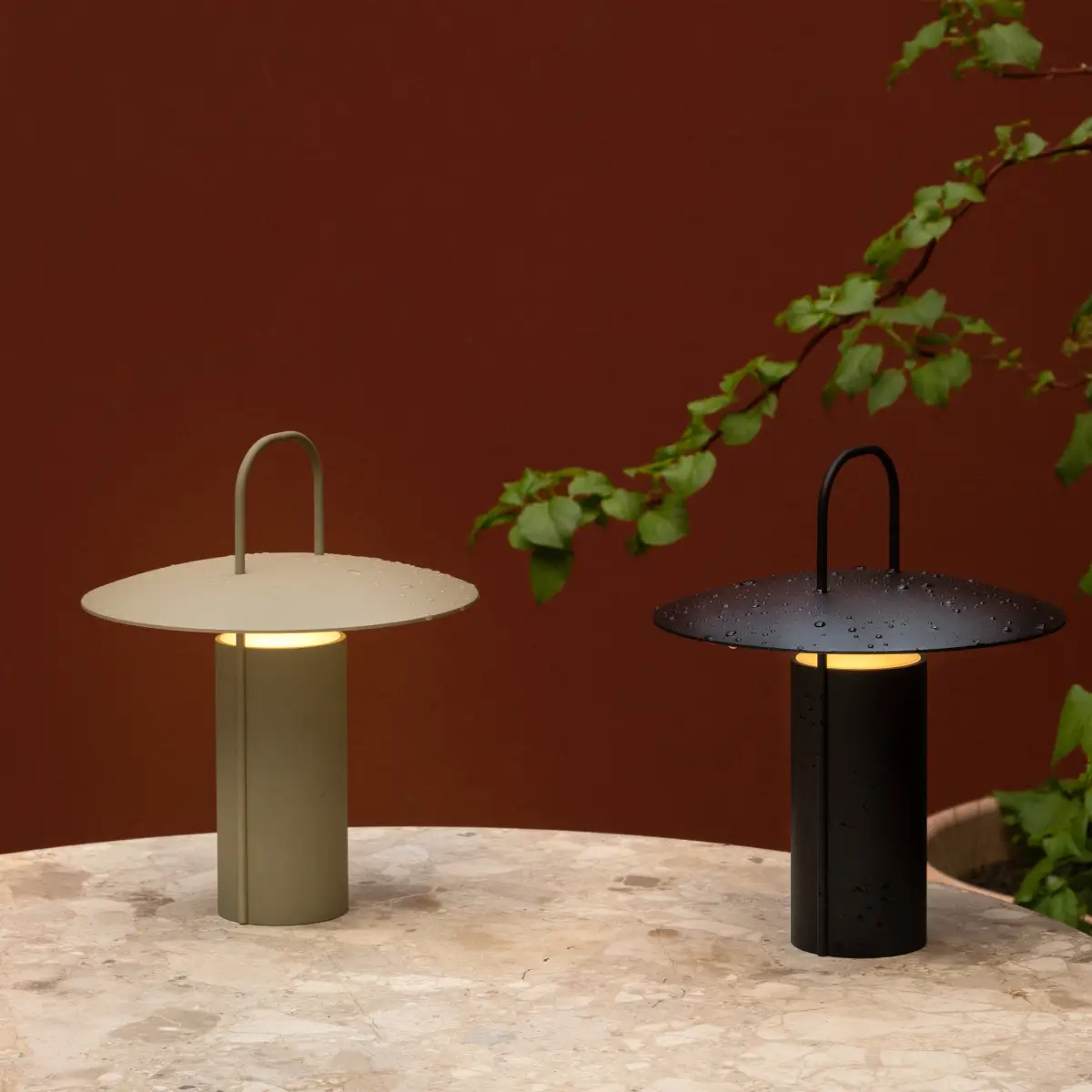 Ray Portable Lamp Aluminium Dusty Green