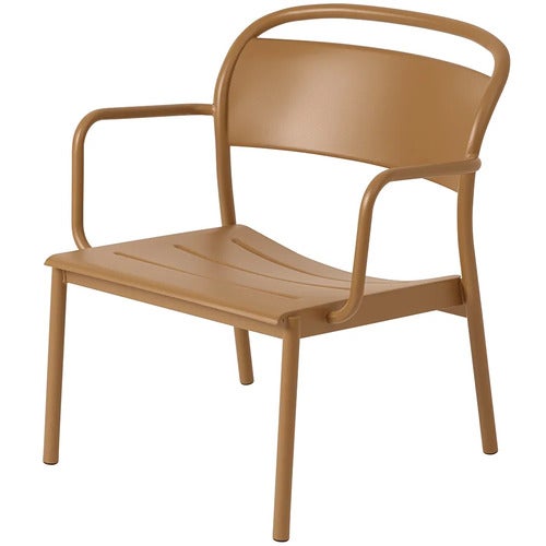 Linear Steel Lounge Armchair Burnt Orange 