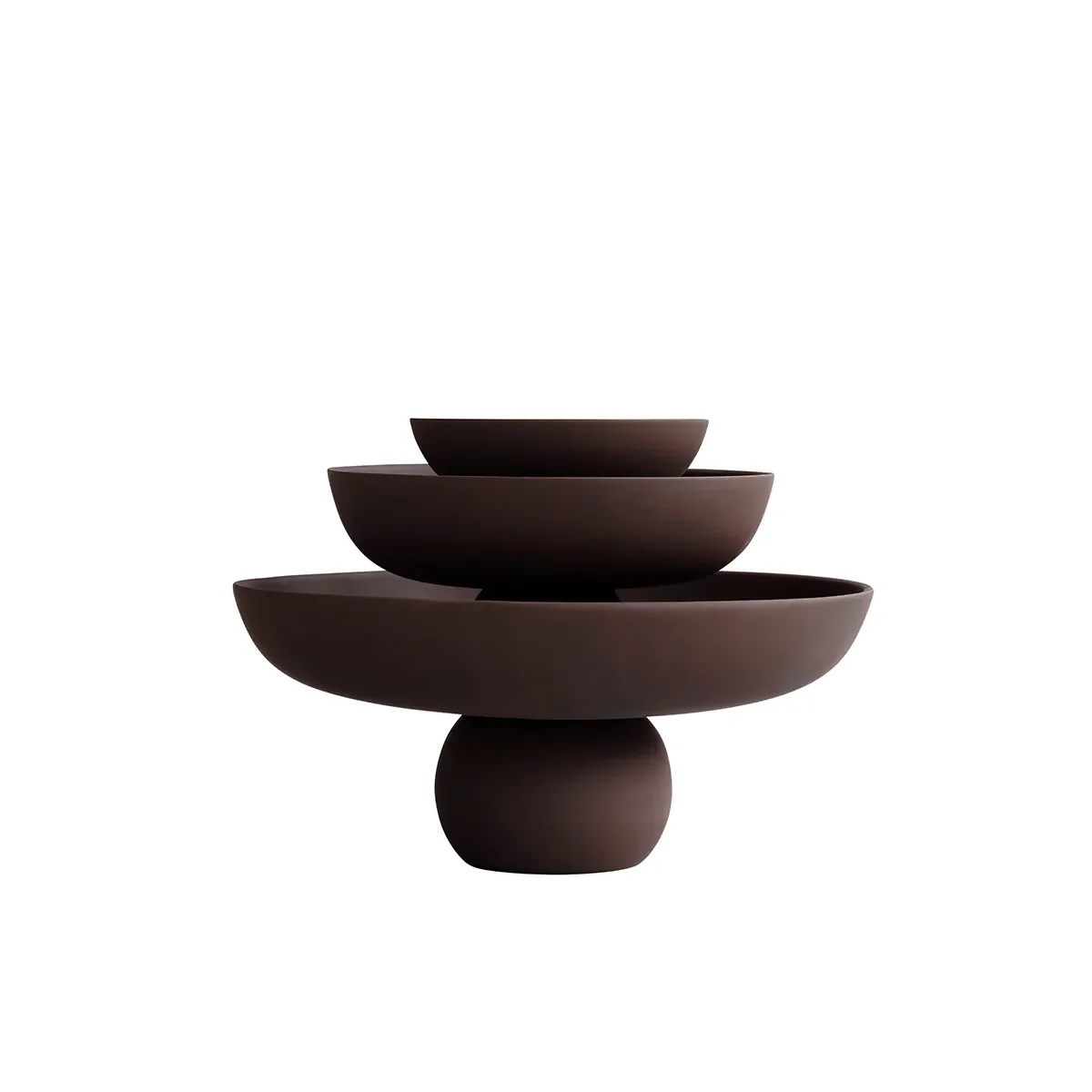 Hand-painted Decorative Bowl Baburu Big Chocolate Brown Ø 43 cm