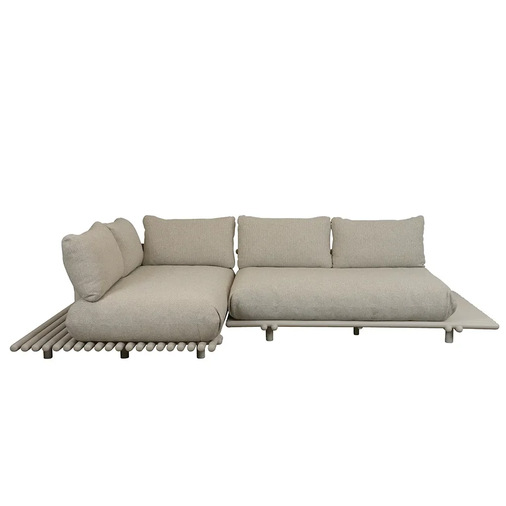 Sticks corner sofa Alu/desert sand