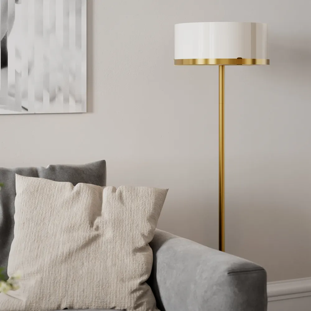 Marcel floor lamp H: 150cm brass/white