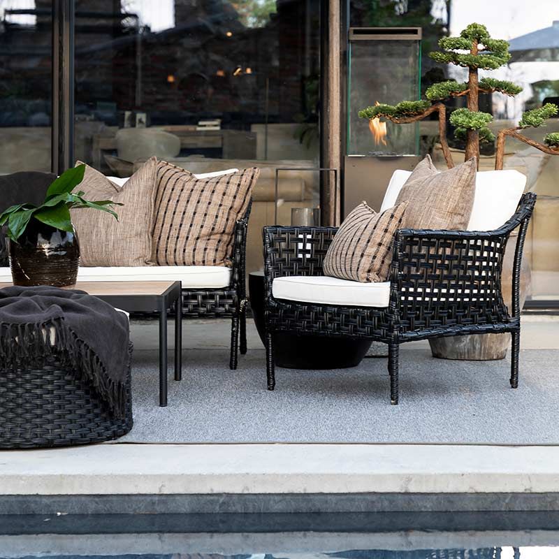 Santa Monica Sofa Black Rattan excl. Cushion