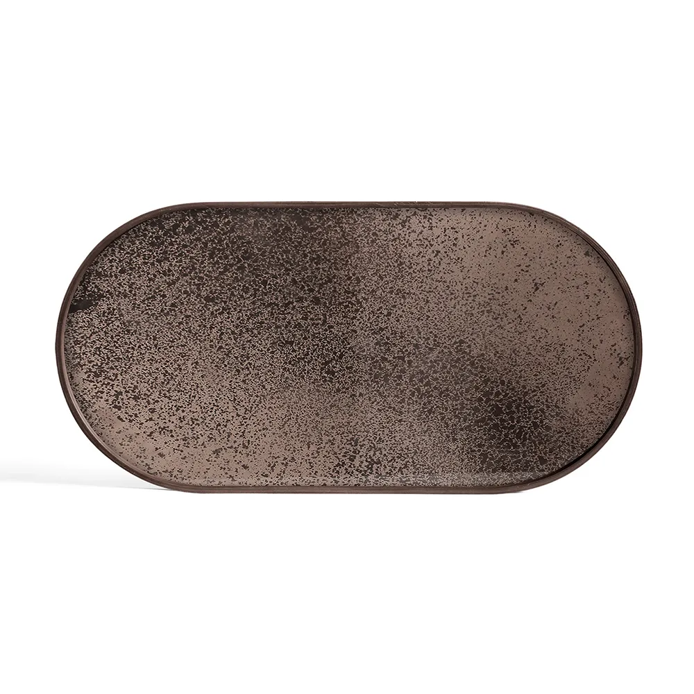 Aged mirror tray oval M