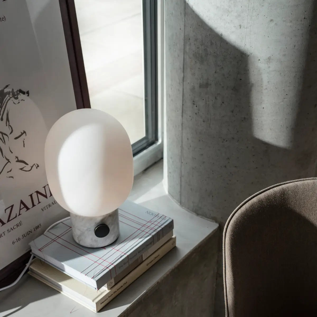 JWDA Table Lamp Carrara Marble Large