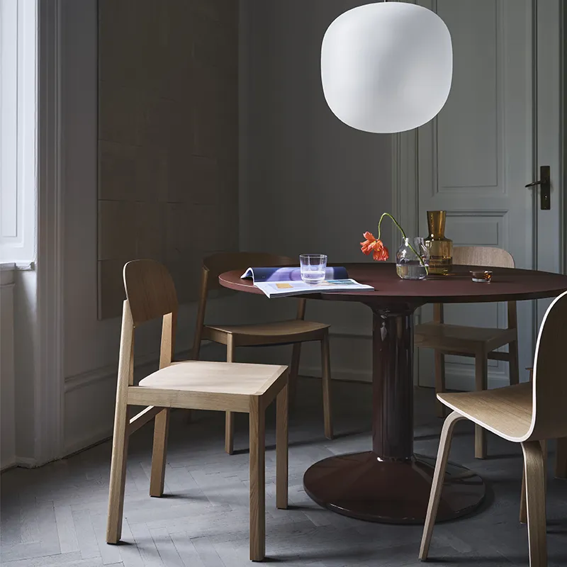 Midst dining table 120 cm - Dark Red Linoleum Dark Red