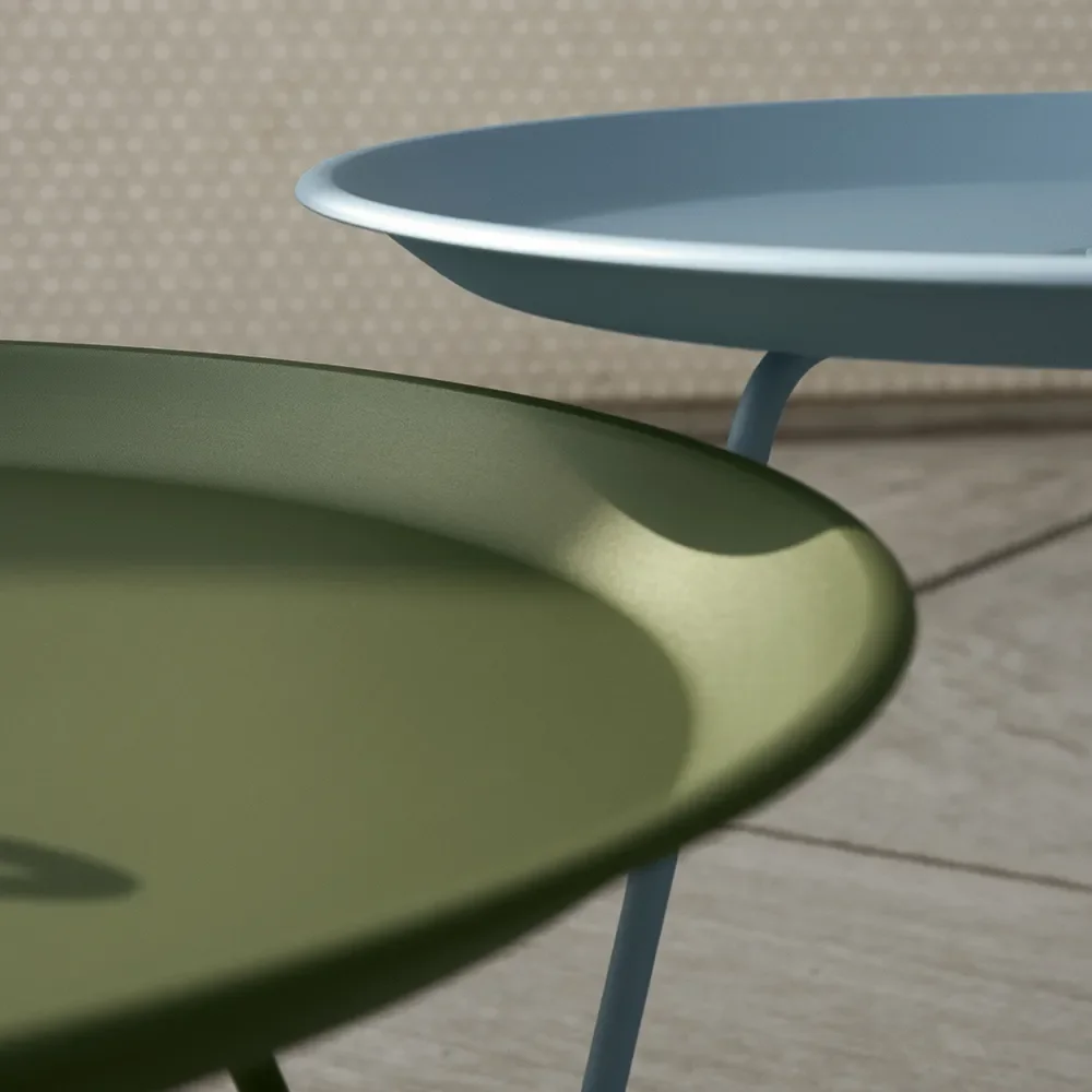 EYELET side table Ø57.5 olive green