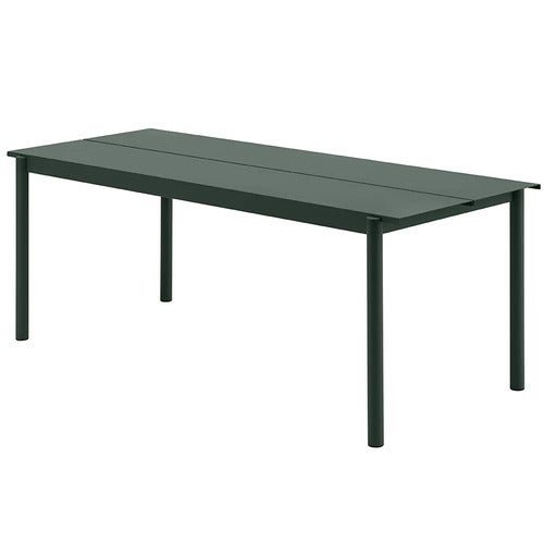 Linear Steel Dining table 200X75 cm Dark Green 