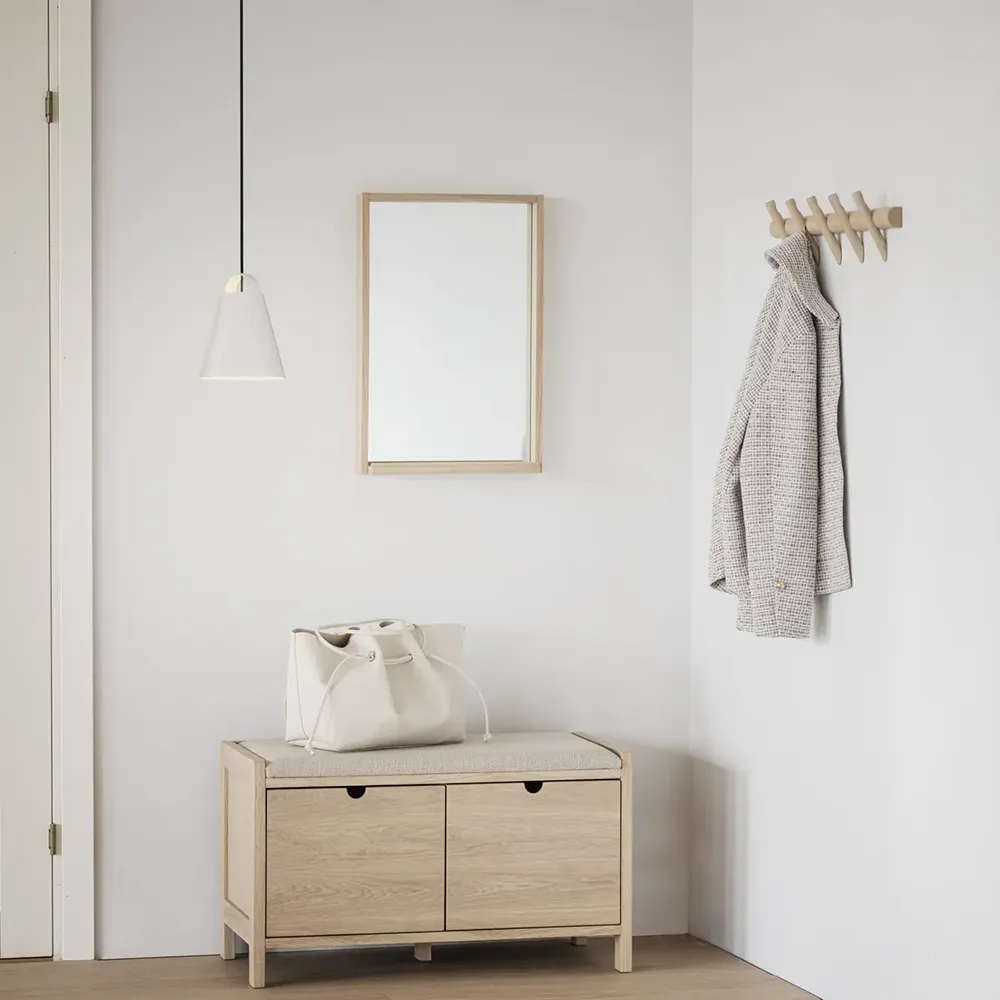 Hillmond hook rack 65 cm white pigmented oak