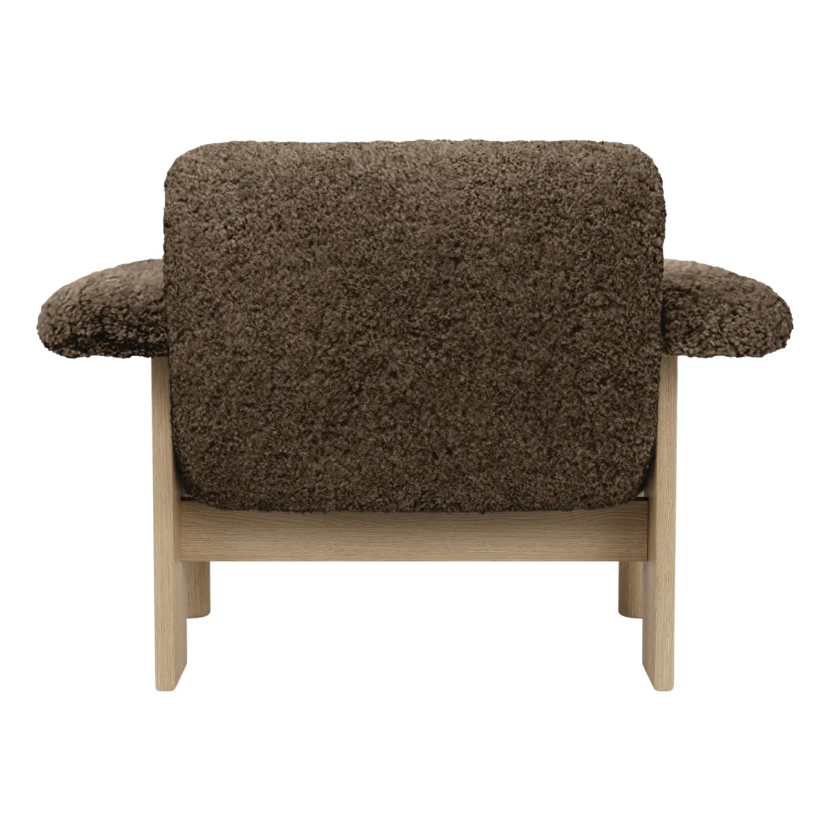 Brasilia Lounge Chair, Low Back, Solid Oak, Sheepskin Nevotex Root