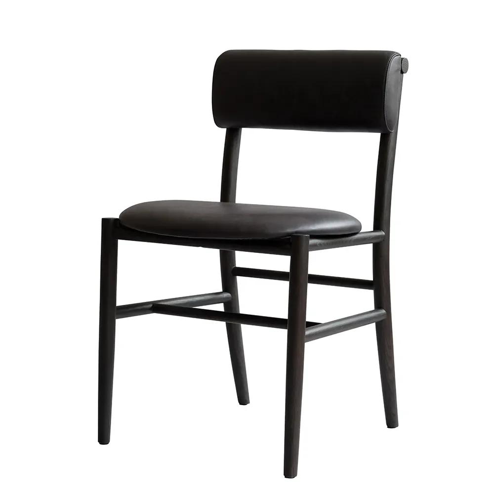 Nama Dining Chair - Coffee Black, Aniline leather black
