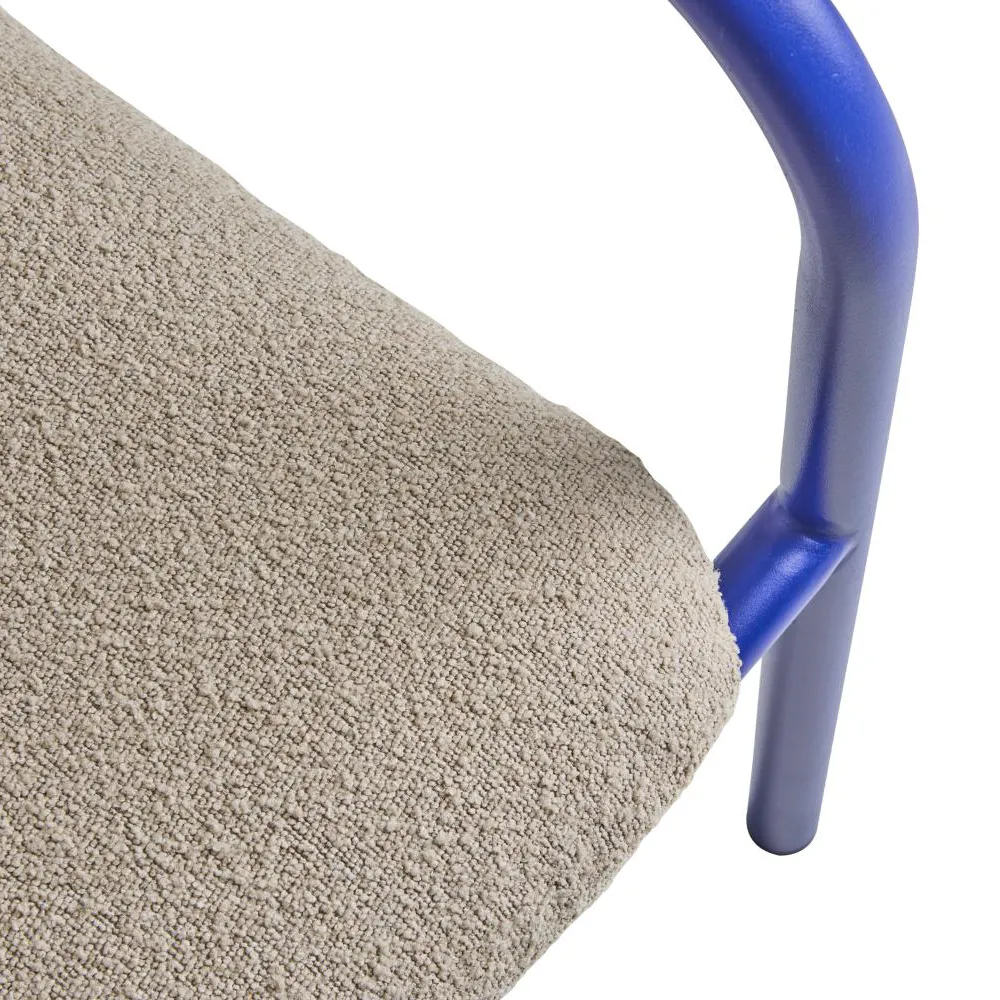 Bendt Armchair Teddy Beige/Indigo Blue