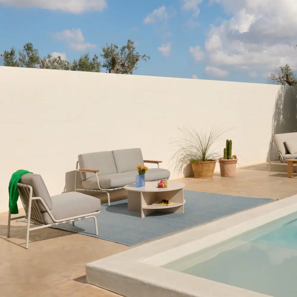 Lounge Chair Settle Ribbed Weave 2/Dark Green