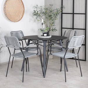 Lindos Armchair Grey 2-pack