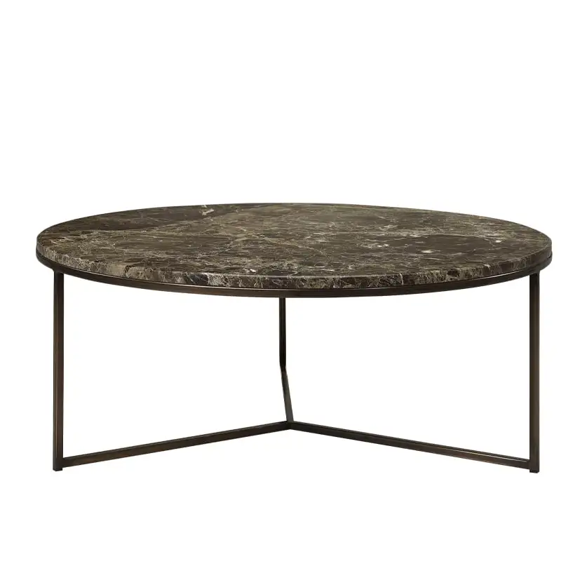 Cedes Coffee Table Brown Marble Ø100 Cm