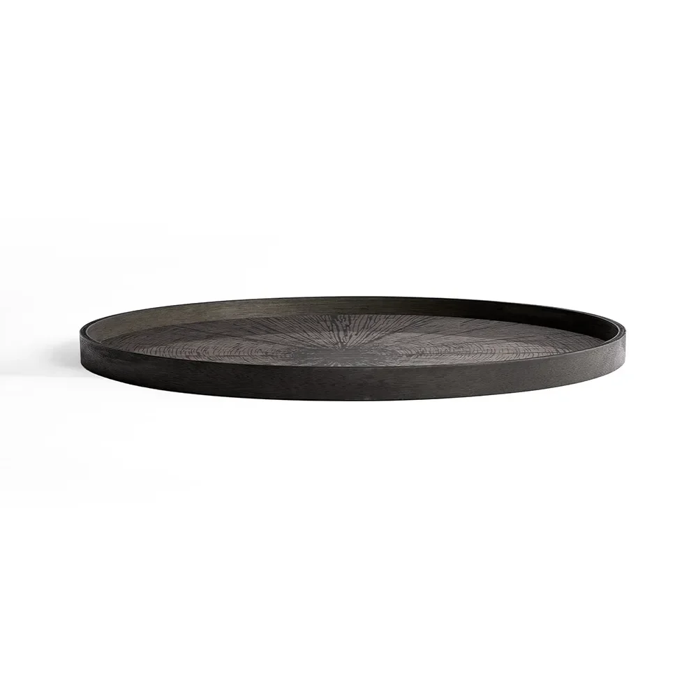 Slice wooden tray Ø92 cm black