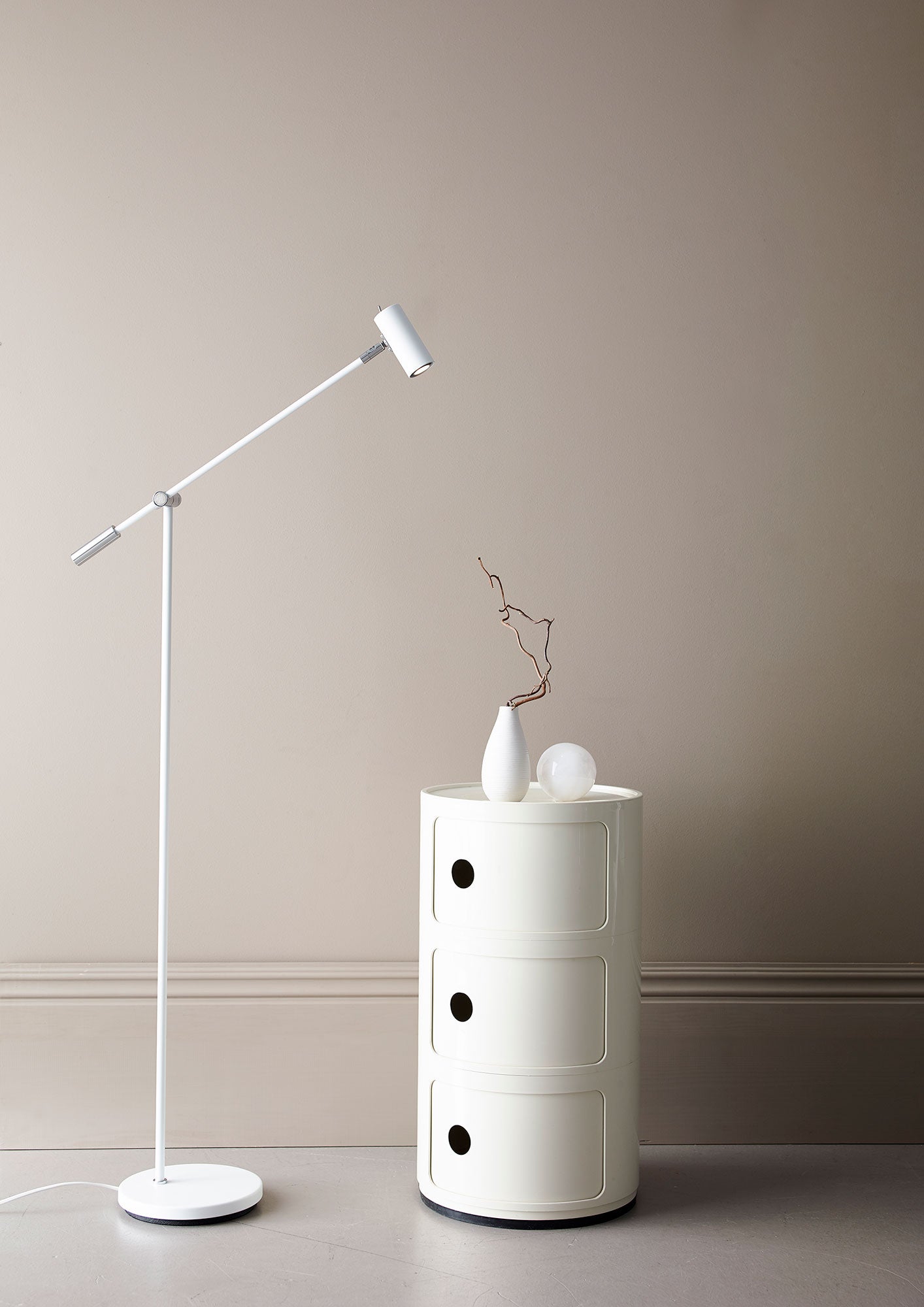 Cato Floor Lamp Dimmable Matt White