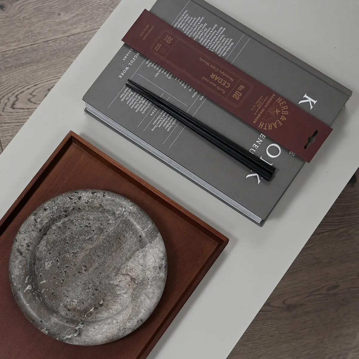 Decorative Tray in Travertine Enkei Mini Ø 20 cm