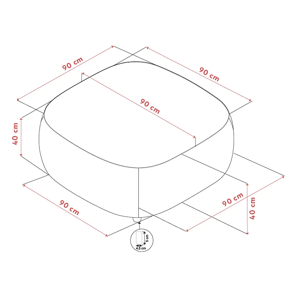 Norris footstool light beige fabric Anna light beige