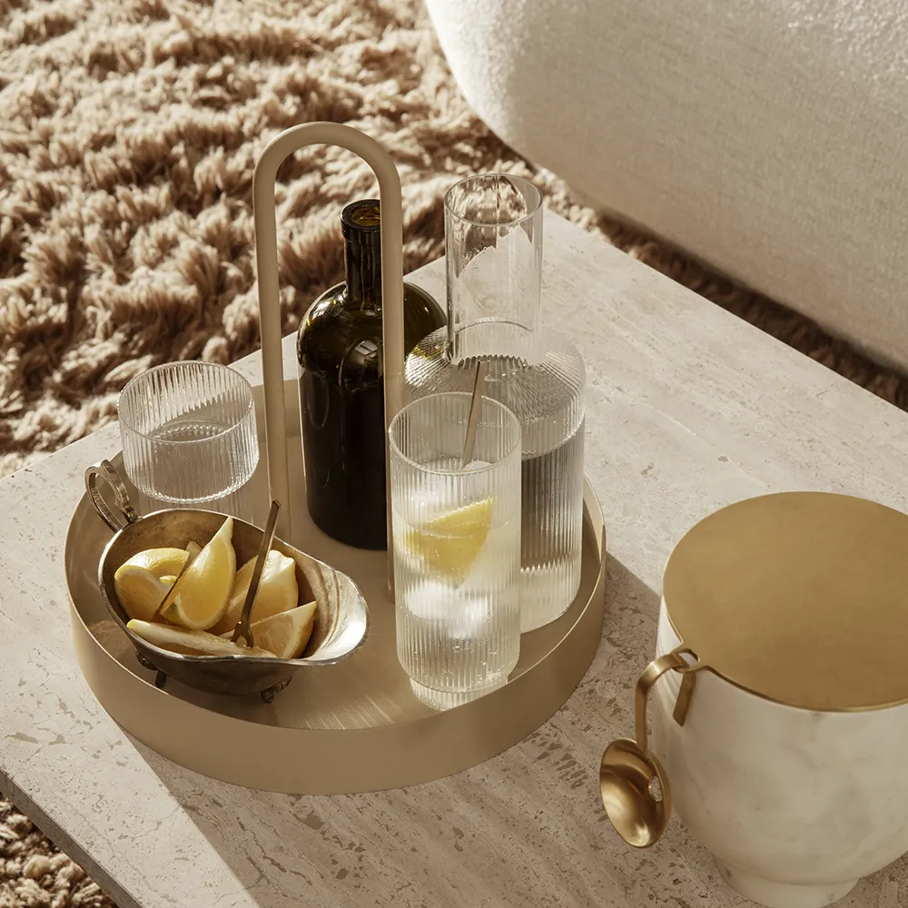 Ripple Long Drink Glasses - Set of 4 - Clear