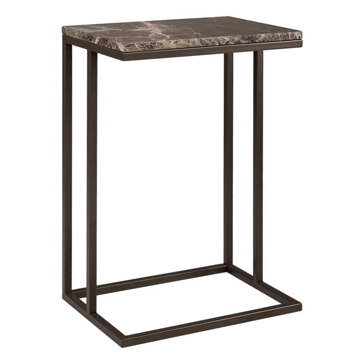 Marble Side Table Taro Wide Ash brown
