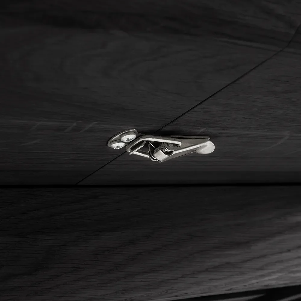 Bok Dining table Ø129-179 Black varnished oak