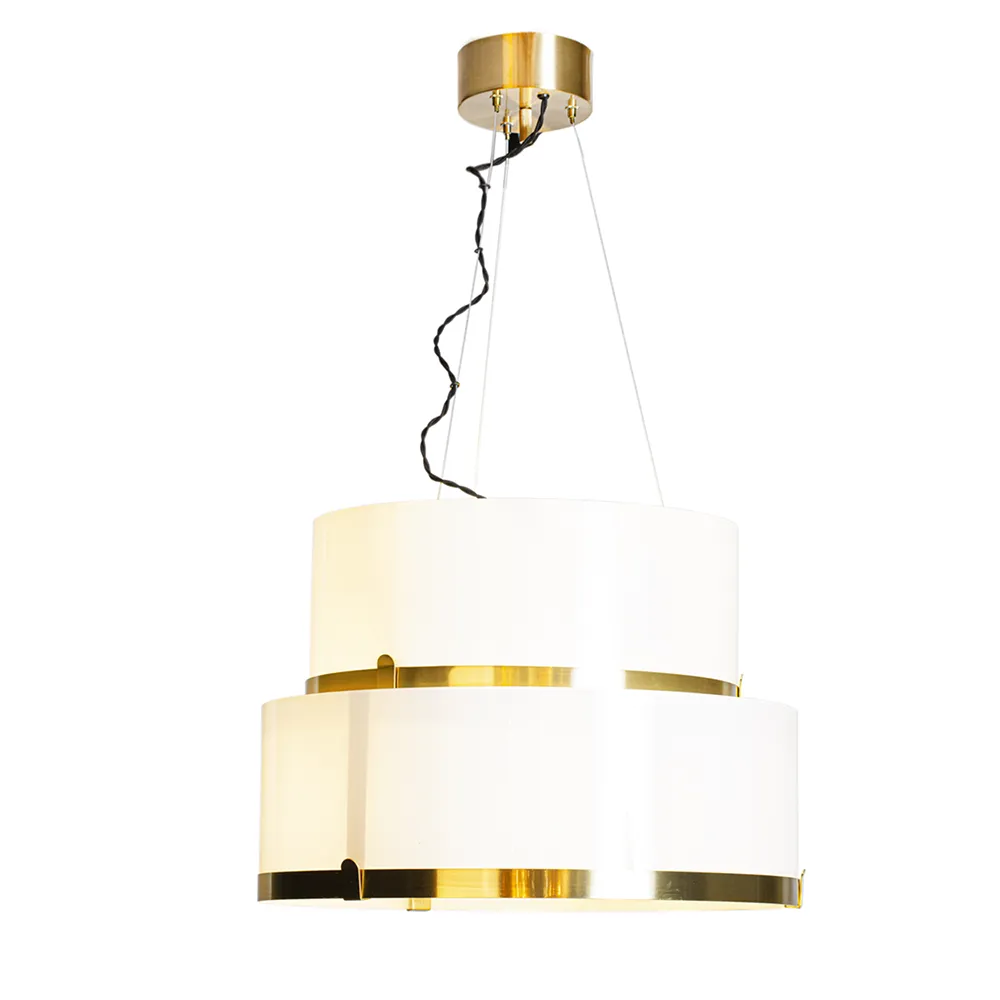 Marcel pendant light Ø50cm brass/white