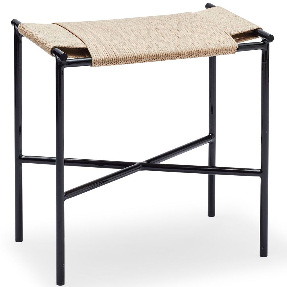 Vent Stool Black/Natural Rattan