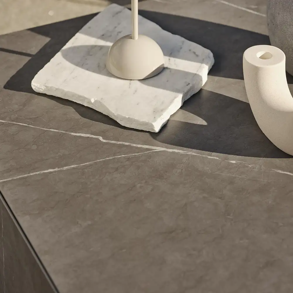 Zten coffee table 80x80 in grey marble look