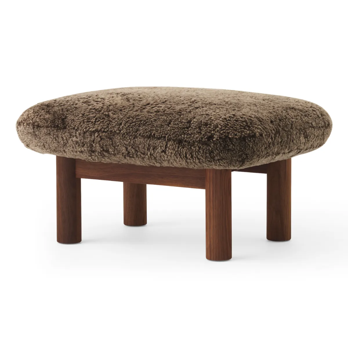 Brasilia Stool Solid Walnut, Sheepskin Nevotex Root
