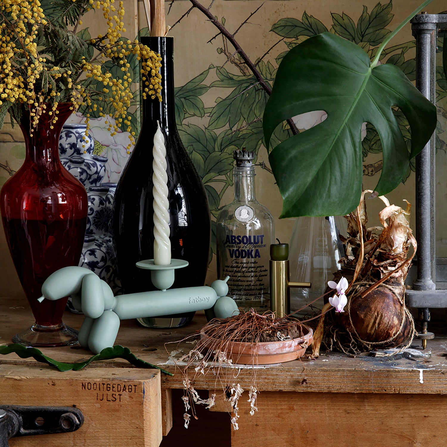 Can-dog candle holder white