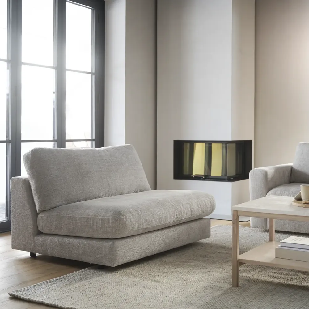 Duncan 1.5-seater fabric Robin light grey