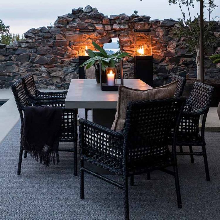 Armchair Santa Monica Rattan Black excl. Cushion