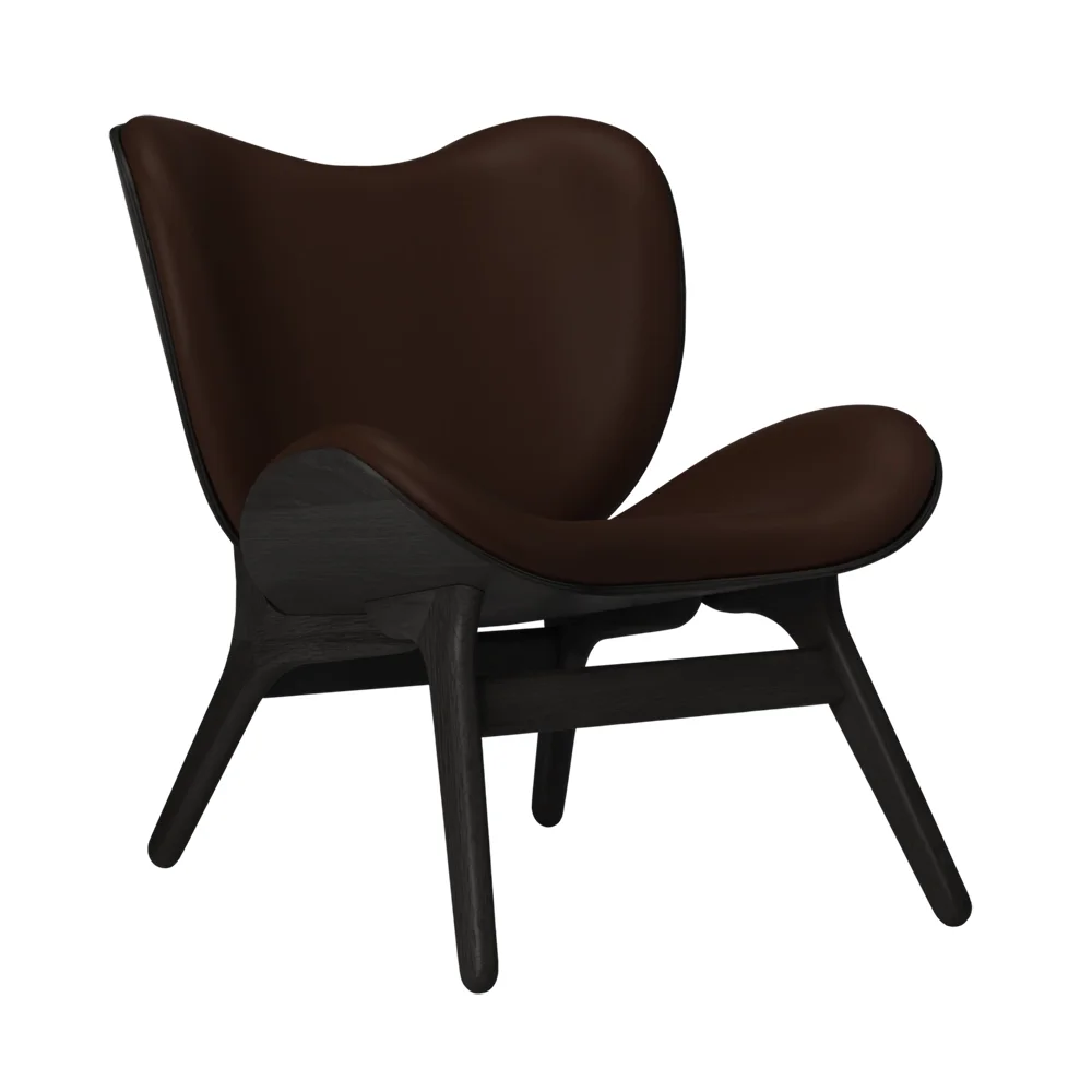 A Conversation Piece Lounge Chair Black Oak/Hope Leather Brown