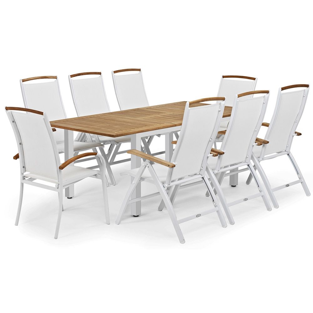 Nydala Dining Table 96X200-280 Cm White/Teak 