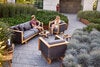 Angle Lounge Armchair Teak Incl Grey Air Touch Cushion Set