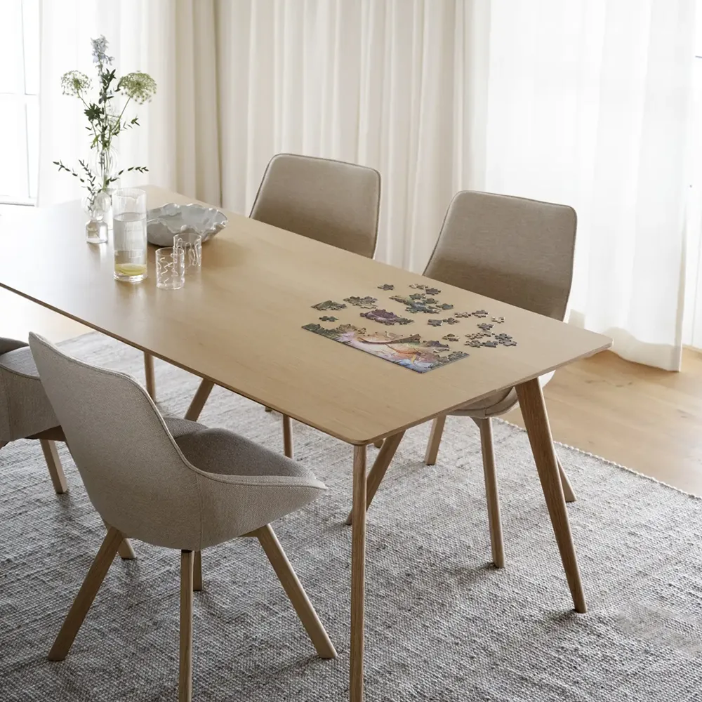 Alison dining chair lightbeige fabric/oak legs