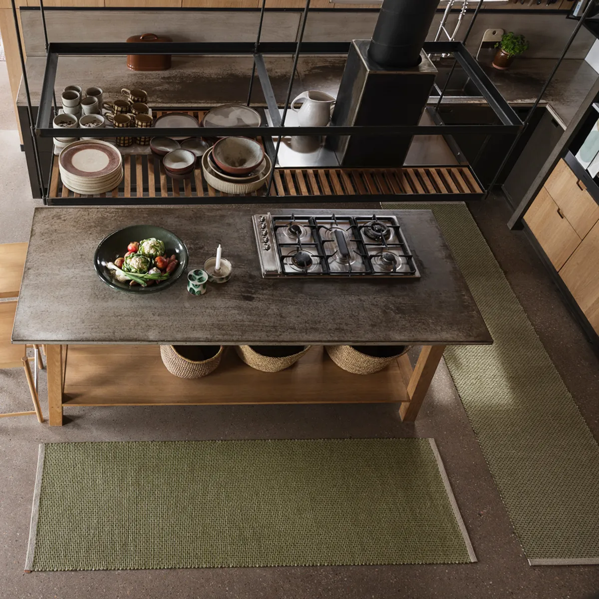 Washable Plastic Rug NILS Dark Olive 70x120 cm