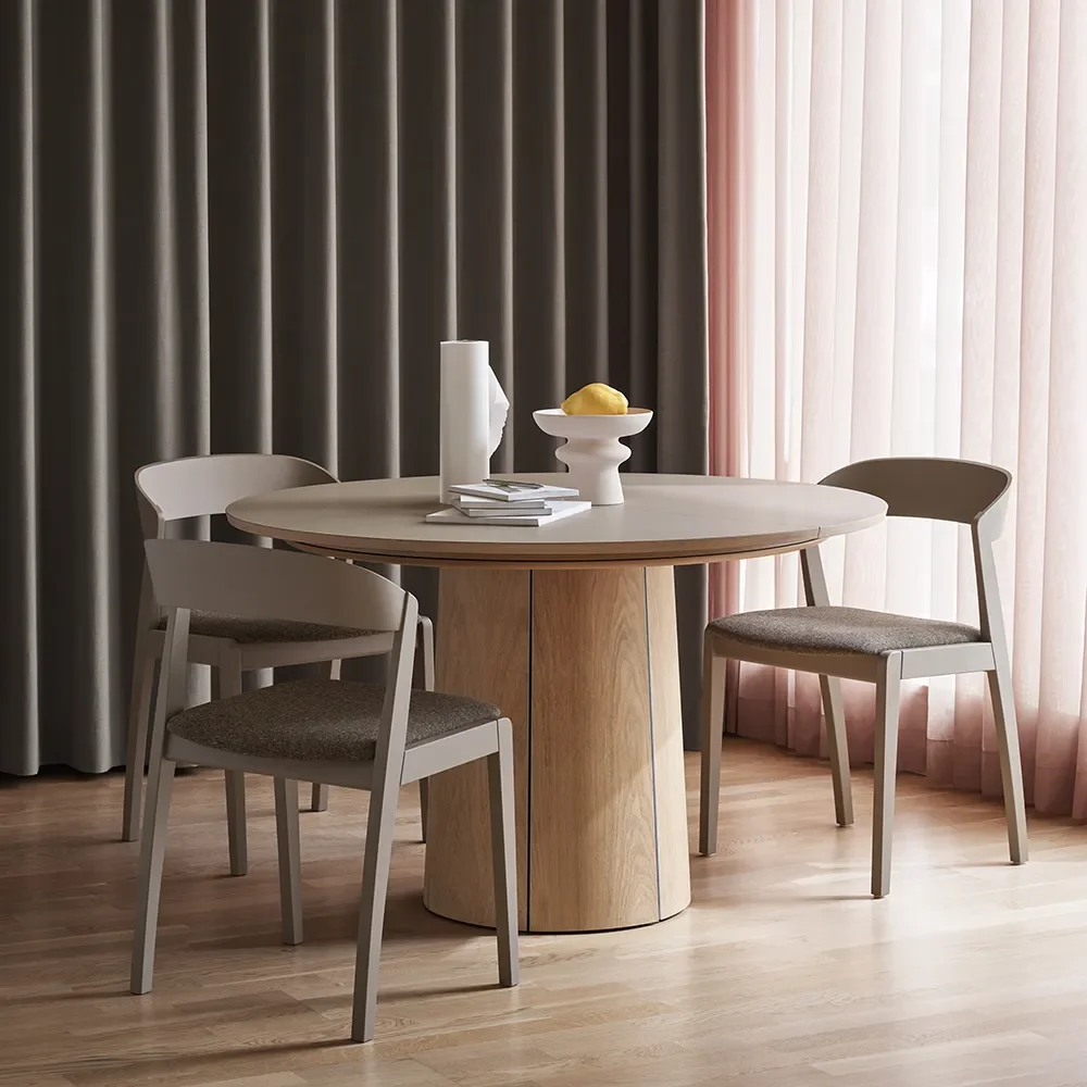 SM33 Table Oak Mocha Brown Lacquer Oiled look