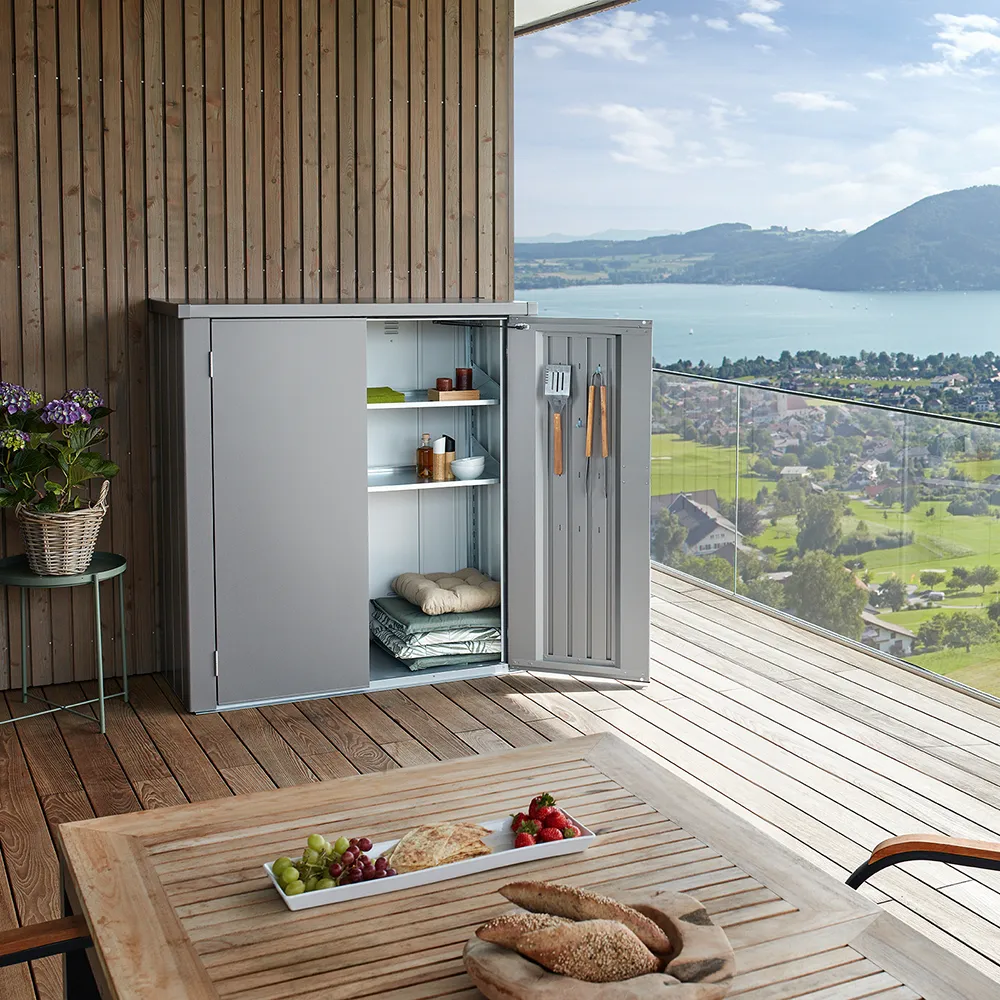 Romeo terrace cabinet M HIGH metallic quartz grey