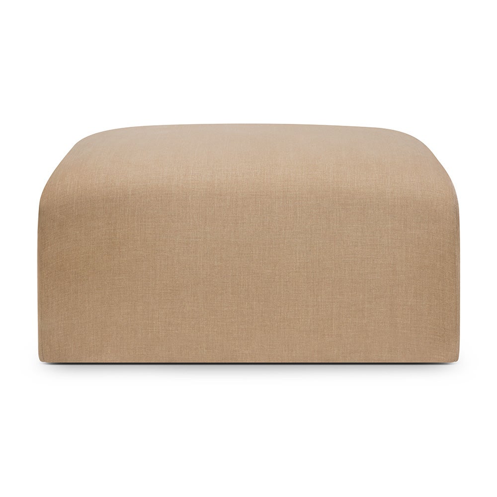 Bulky Footstool Light Sepia 80x60 cm