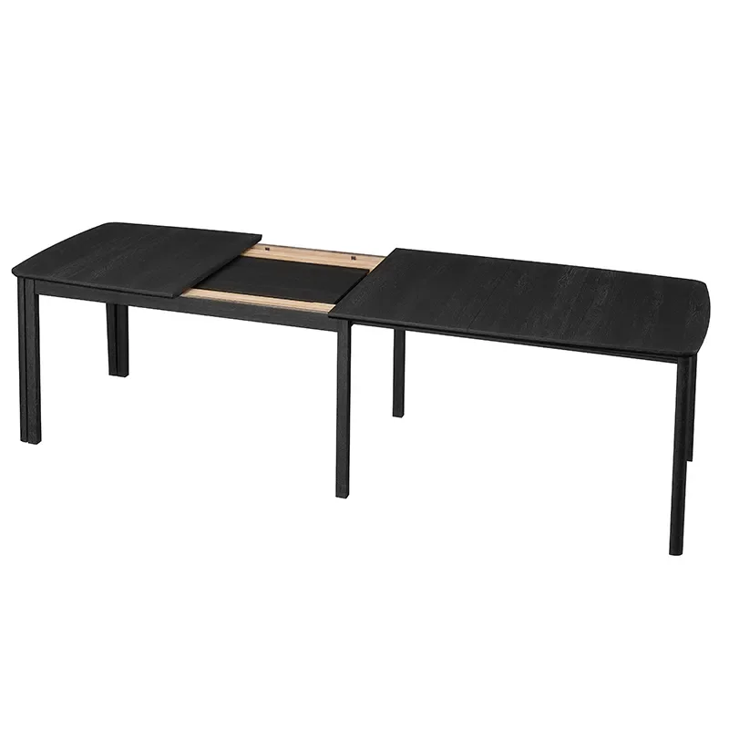 SM107 Dining table 101x160-316-368 cm Black lacquered oak