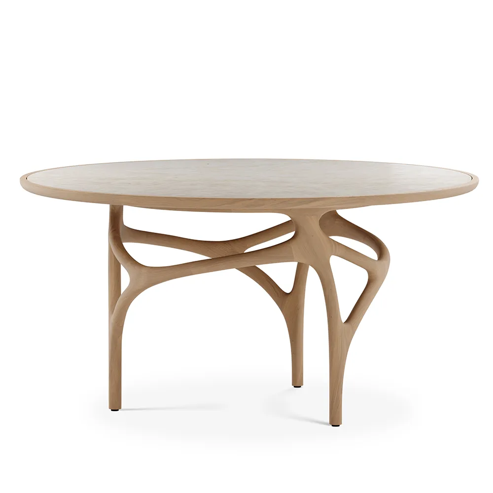 Cena dining table 150 cm lacquered oak / beige quartzite