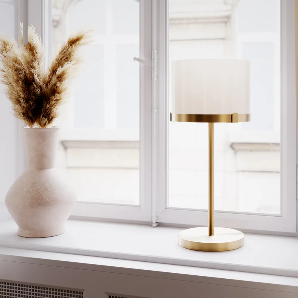 Marcel table lamp brass/white