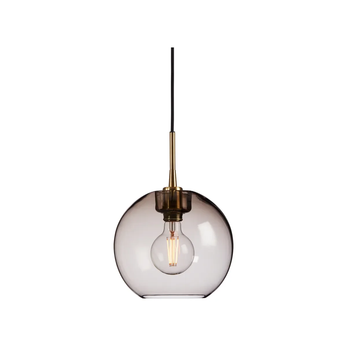 Gloria ceiling pendant Ø26 cm metal/glass brass/smoked glass