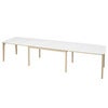 SM107 Dining table 101x160-316-368 cm White oiled oak - White laminate