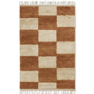 Mara Handknotted Rug 180x120- Dark Brick/Off-W