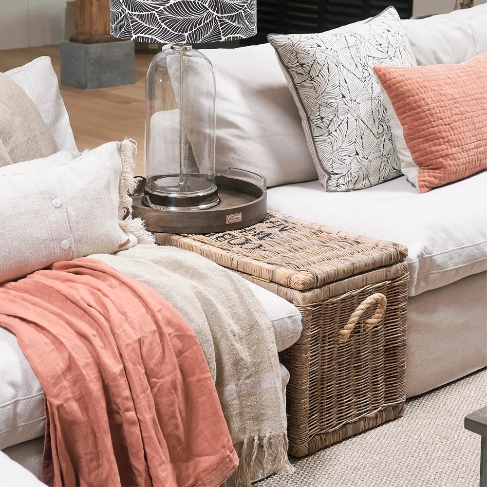 Rustic Rattan Cobblers Wharf Trunk, 90x40 cm