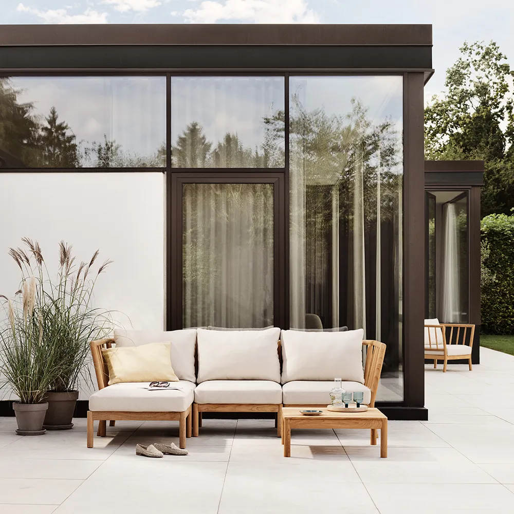 Tradition Footstool Light Sand/Teak