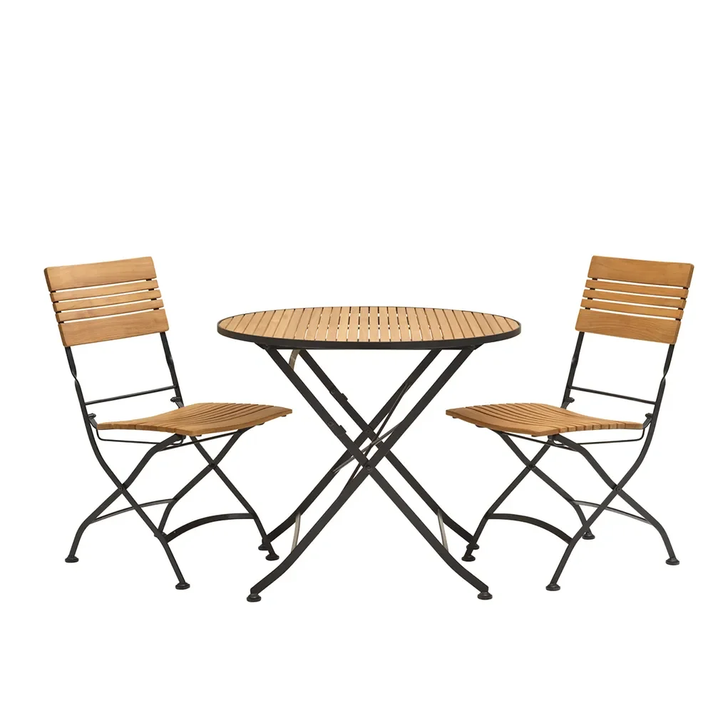 Brewer table  Ø 85 cm  Black / Teak