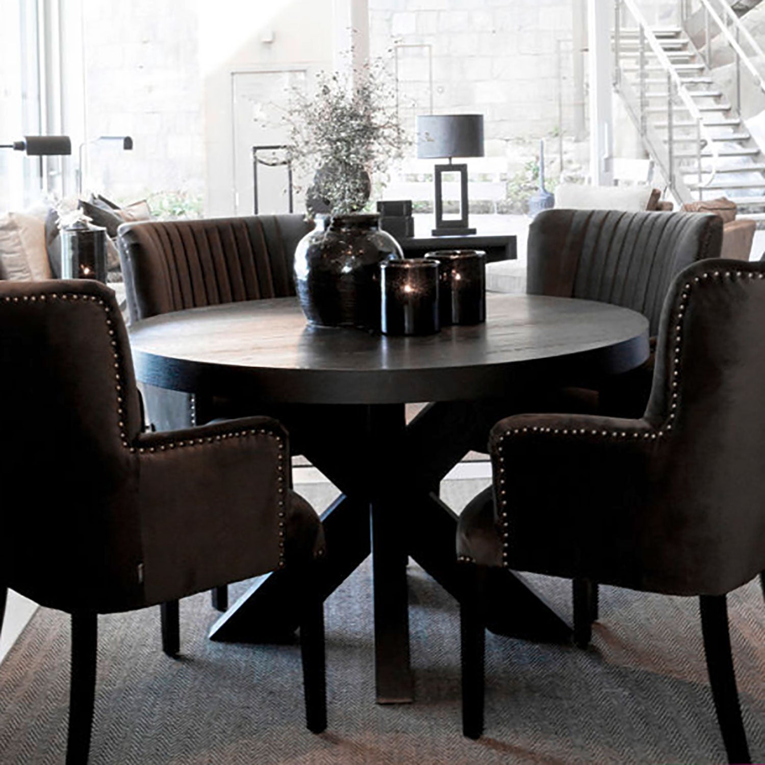 Dylan dining chair Velvet dark brown